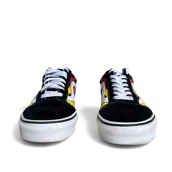 Vans Off the Wall Old Skool Flame Shoe Sneaker Black Suede Flames Womens US 7.5 - Picture 4 of 11